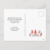 Cute Gnome Trio Kerstmis Feestdagenkaart (Achterkant)