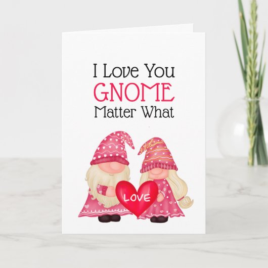 Cute Gnome Valentijn Love Heart Romantic Feestdagen Kaart (Voorkant)