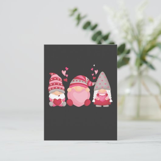 Cute Gnome Valentijnsdag Heart Briefkaart (Staand voorkant)