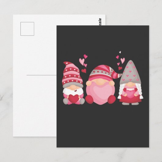 Cute Gnome Valentijnsdag Heart Briefkaart (Voorkant / Achterkant)