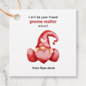 Cute Gnome Valentine Day Red Heart Valentijn Bedankjes Labels (Voorkant)
