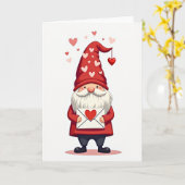 Cute Gnome Valentines Day Card Kaart (Gele Bloem)