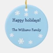 Cute Gnome voor de Feestdagen Blue Gold Keramisch Ornament (Achterkant)