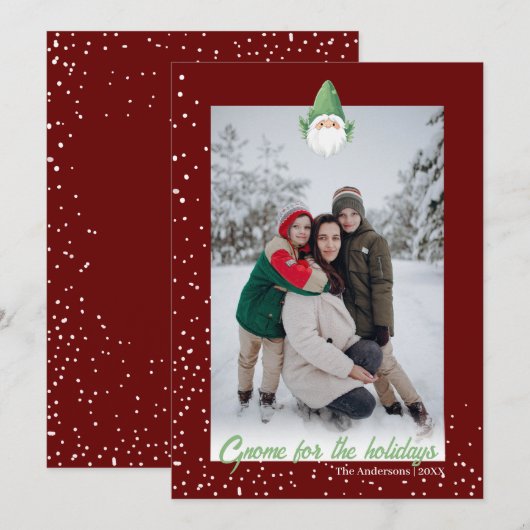 Cute Gnome voor de Feestdagen Feestdagenkaart (Voorkant / Achterkant)