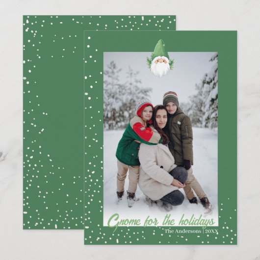 Cute Gnome voor de Feestdagen Feestdagenkaart (Voorkant / Achterkant)