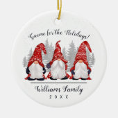 Cute Gnome voor de Feestdagen Keramisch Ornament (Voorkant)