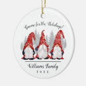 Cute Gnome voor de Feestdagen Keramisch Ornament (Links)