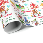 Cute Gnome voor de Feestdagen Kerstmis Cadeaupapier (Rol Hoek)