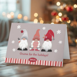 Cute Gnome voor de Feestdagen Nordic Red Pink Grey Kaart