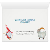 Cute Gnome voor kerstKaart (Binenzijde Horizontaal (Onderkant))