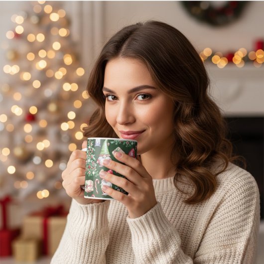 Cute Gnome Watercolor Christmas Pattern Koffiemok