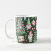 Cute Gnome Watercolor Christmas Pattern Koffiemok (Links)