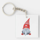 Cute Gnome with Heart Hat Sleutelhanger (voorkant)