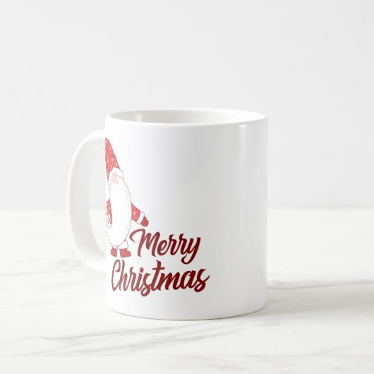 Cute Gnome with Long Beard Merry Christmas Koffiemok (Voorkant links)