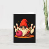 Cute Gnome With Sungles Gnome Playing Bowling Men  Kaart (Voorkant)