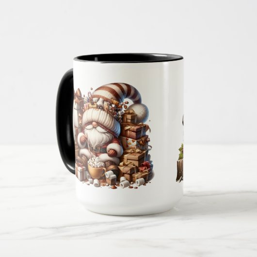 Cute GnomeI Presents And Grapes Mok (Voorkant links)