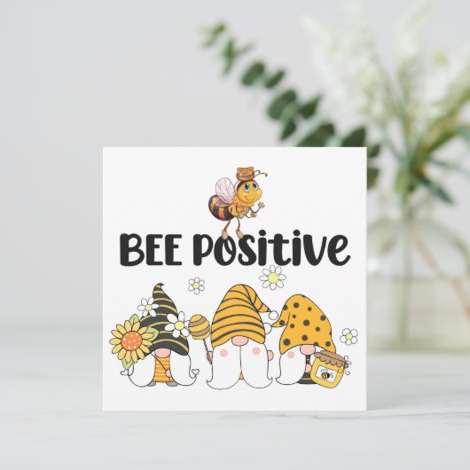 Cute Gnomen en Bee Kaart (Staand voorkant)