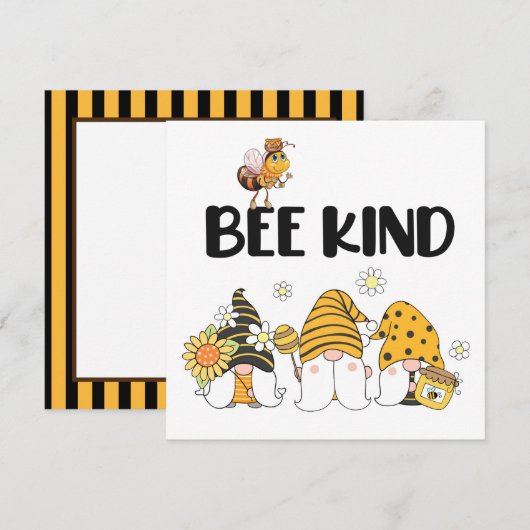 Cute Gnomen en Bee Kaart (Voorkant / Achterkant)