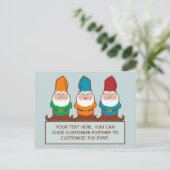 Cute Gnomen toevoegen Jouw tekst Briefkaart (Staand voorkant)