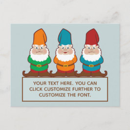 Cute Gnomen toevoegen Jouw tekst Briefkaart