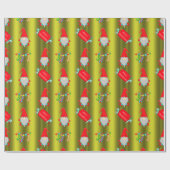 Cute Gnomes Chartreuse Green Kerstmis Cadeaupapier (Vlak)