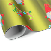 Cute Gnomes Chartreuse Green Kerstmis Cadeaupapier (Rol Hoek)