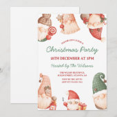 Cute Gnomes Christmas Party Kaart (Voorkant / Achterkant)