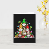Cute Gnomes Christmas Tree Lights Gnomies Gnome Xm Kaart (Gele Bloem)