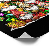 Cute Gnomes Christmas Tree Lights Gnomies Gnome Xm Poster (Hoek)