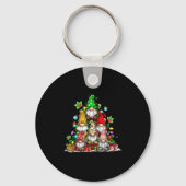 Cute Gnomes Christmas Tree Lights Gnomies Gnome Xm Sleutelhanger (Voorkant)