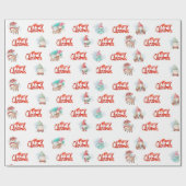 Cute Gnomes, Deer en Snowmen Cadeaupapier (Vlak)