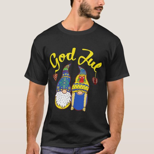 Cute Gnomes God jul Zweedse Kerstmis T-shirt (Voorkant)