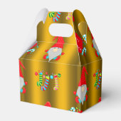 Cute Gnomes Gold Kerstmis Bedankdoosjes (Achterkant)