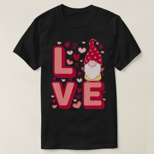 Cute Gnomes Heart Love Happy Valentine's Day  T-shirt (Design voorkant)