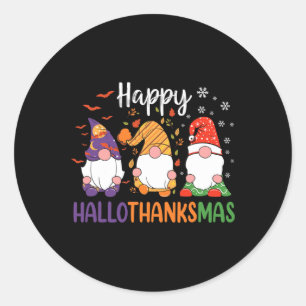 Cute Gnomes Herfst Halloween Women Girls Happy Hal Ronde Sticker