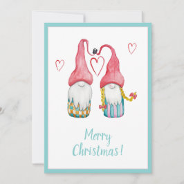 Cute Gnomes in Love Merry Kerstmis