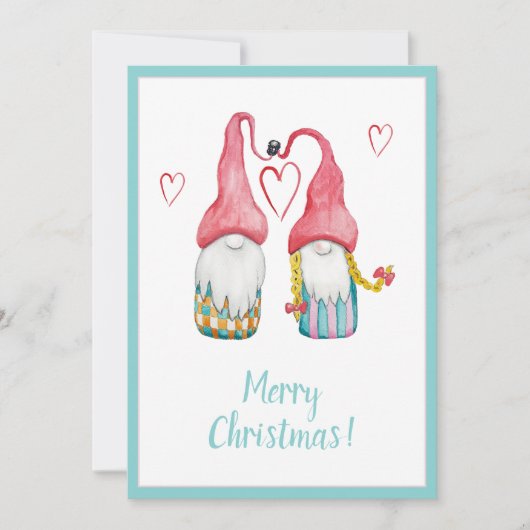 Cute Gnomes in Love Merry Kerstmis (Voorkant)