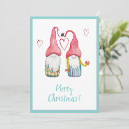 Cute Gnomes in Love Merry Kerstmis