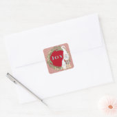 Cute Gnomes Joy Envelope Seal Kerstmis Vierkante Sticker (Envelop)