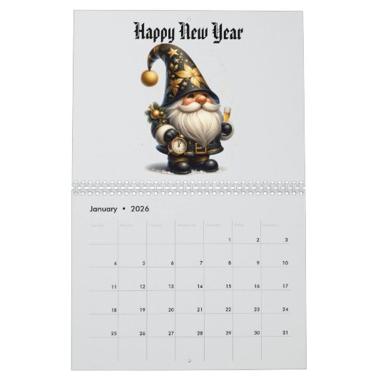 cute gnomes  kalender (Jan 2026)