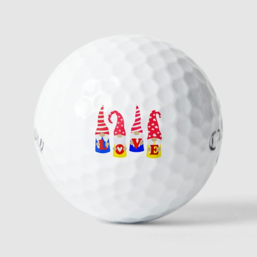 Cute Gnomes Love Golfballen (Voorkant)