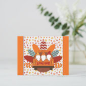 Cute Gnomes Love Herfst Autumn Leaves Briefkaart (Staand voorkant)