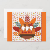 Cute Gnomes Love Herfst Autumn Leaves Briefkaart (Voorkant / Achterkant)