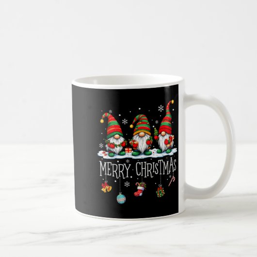 Cute Gnomes Merry Christmas Light Family Gnome Xma Koffiemok (Rechts)