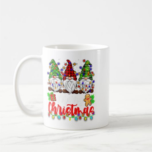 Cute Gnomes Merry Christmas Light Family Gnome Xma Koffiemok (Links)