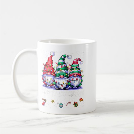 Cute Gnomes Merry Christmas Light Family Gnome Xma Koffiemok (Links)