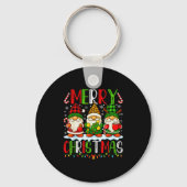 Cute Gnomes Merry Christmas Lights Gnome Xmas Men  Sleutelhanger (Voorkant)