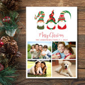 Cute Gnomes Merry-kerstfoto Feestdagenkaart