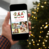 Cute Gnomes Merry-kerstfoto Feestdagenkaart