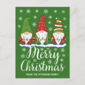 Cute Gnomes Merry Kerstmis Briefkaart (Voorkant)